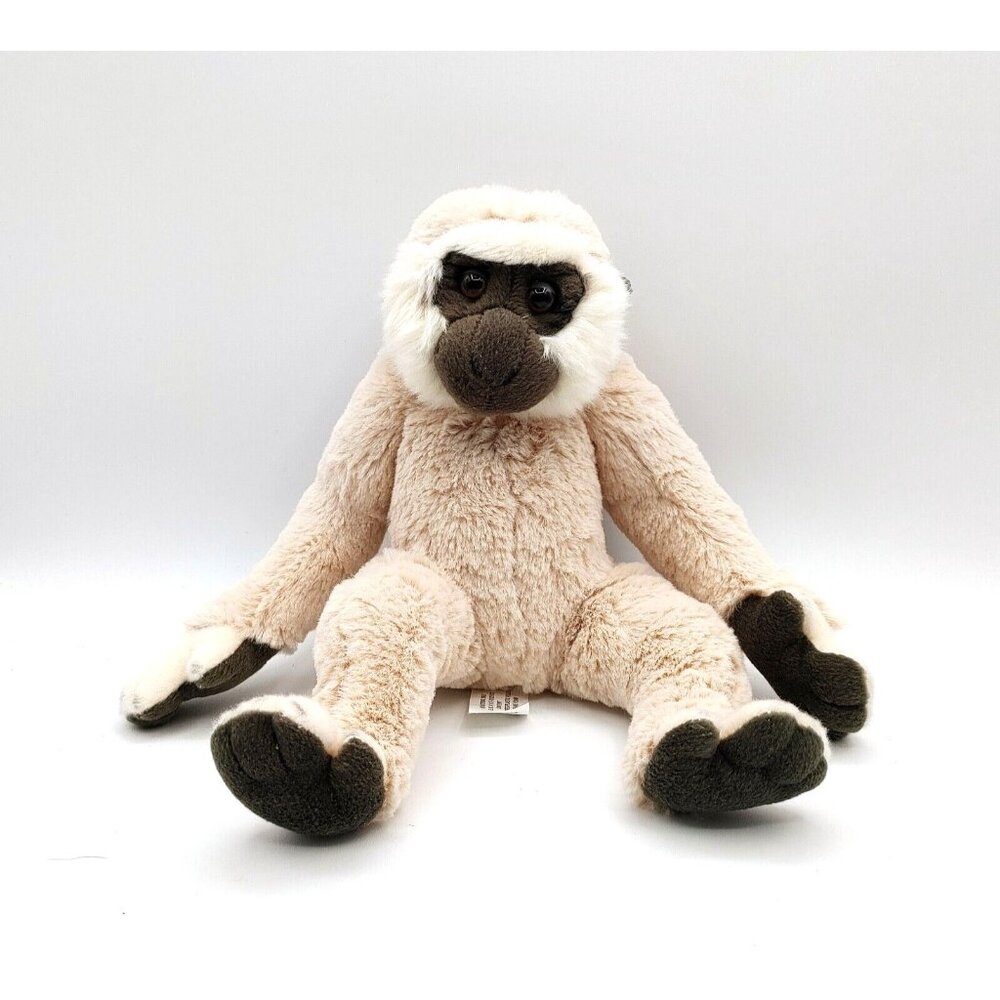 Toys R Us Plush Gibbon Monkey Ape Stuffed Animal 10"  Beige Gray